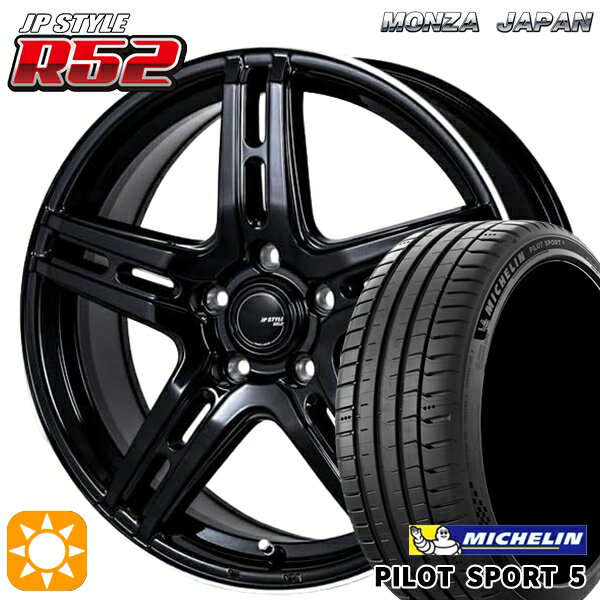 【取付対象】215/45R17 91Y XL ミシュラン パイロットスポーツ5 モンツァ JPスタイル R52 17インチ 7.0J 5H114.3 サマータイヤホイールセット