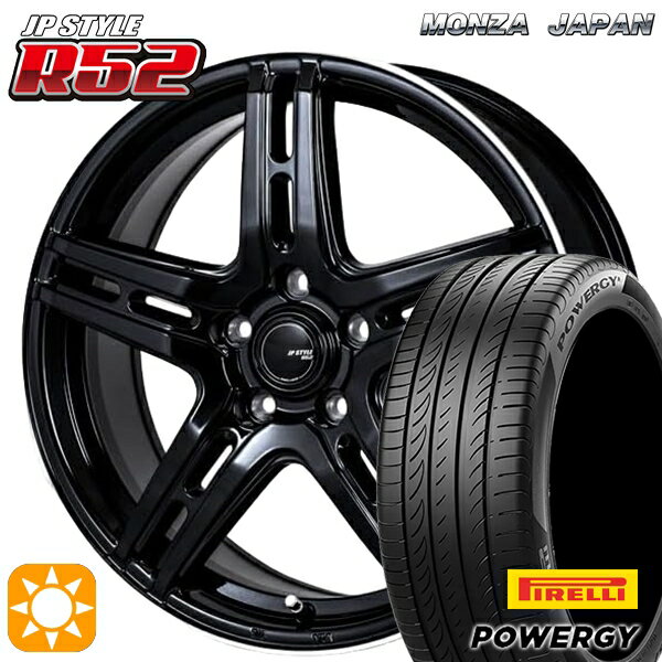 【取付対象】リーフ アクセラ 205/55R16 91V ピレリ パワジー モンツァ JPスタイル R52 16インチ 6.5J 5H114.3 サマータイヤホイールセット