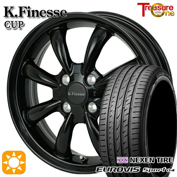 【取付対象】エブリィワゴン 165/60R14 75H ロードストーン ユーロビズ Sport 04 トレジャーワン ケイフィネス カップ ブラック 14インチ 4.5J 4H100 サマータイヤホイールセット