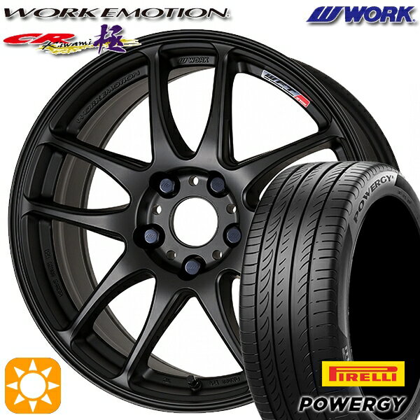 【取付対象】245/45R19 102W XL ピレリ パワジー WORK エモーション CR極 マットブラック 19インチ 8.5J 5H114.3 サマータイヤホイールセット