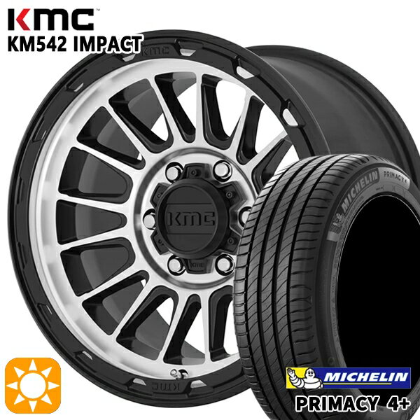 【取付対象】215/65R16 98H ミシュラン プライマシー4プラス KMC KM542 IMPACT SATINBLACK MACHINED 16インチ 7.0J 5H114.3 サマータイヤホイールセット