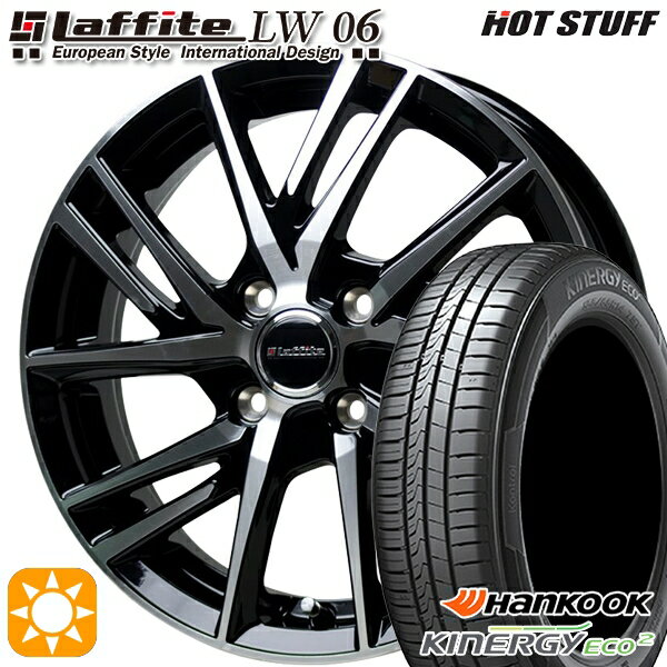 【取付対象】フィット アクア 175/65R15 84H ハンコック KlnERGy ECO2 K435 HotStuff ラフィット LW06-2 BK/P 15インチ 5.5J 4H100 サマータイヤホイールセット