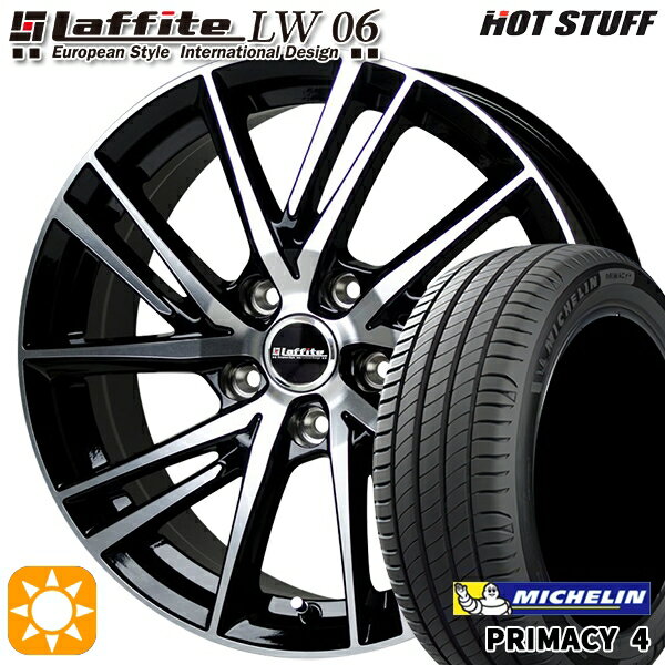 ヴォクシー ステップワゴン 205/60R16 96W XLミシュラン (MICHELIN) プライマシー4HotStuff ホットスタッフ ラフィット LW-0616インチ 6.5J 5H114.3ブラックポリッシュ新品 サマータイヤホイール 4本セット 送料無料