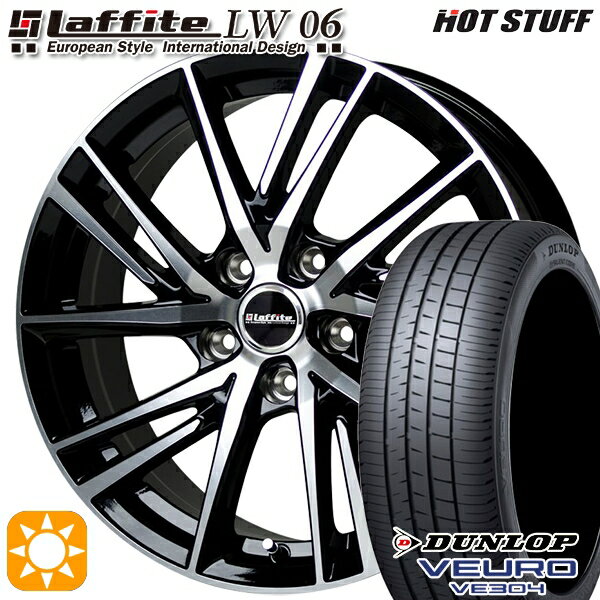 5/15ポイント5倍★アイシス ノア 215/45R17 91W XL ダンロップ ビューロ VE304 HotStuff ラフィット LW-06 ブラックポリッシュ 17インチ 7.0J 5H114.3 サマータイヤホイールセット