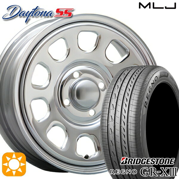 【取付対象】155/65R14 75H ブリヂストン レグノ GR-X3 MLJ デイトナ SS クローム 14インチ 5.0J 4H100 サマータイヤホイールセット