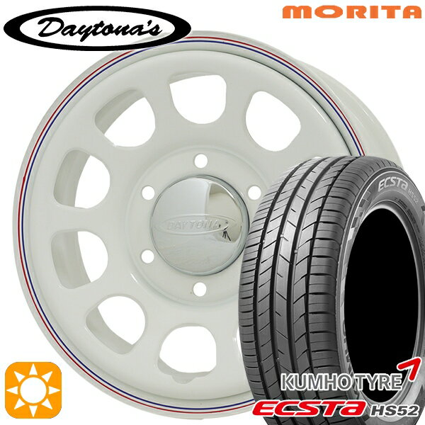 【取付対象】200系ハイエース 215/60R17 100V XL クムホ エクスタ HS52 MRT DAYTONA'S デイトナズ ホワイト 17インチ 6.5J 6H139.7 サマータイヤホイールセット