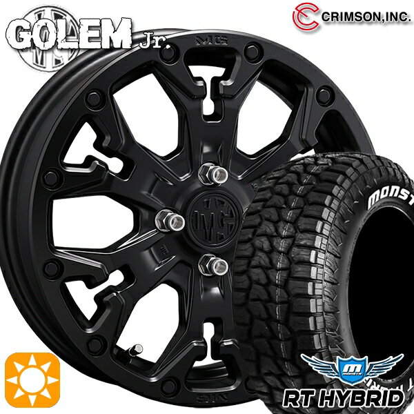 【取付対象】155/65R14 81S XL RWL モンスタ RTハイブリッド クリムソン MG ゴーレムJr. マットブラック 14インチ 4.5J 4H100 +43 サマータイヤホイールセット