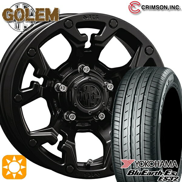 【取付対象】215/65R16 98H ヨコハマ ブルーアース ES32 クリムソン MG ゴーレム マットブラック 16インチ 7.0J 5H114.3 サマータイヤホイールセット