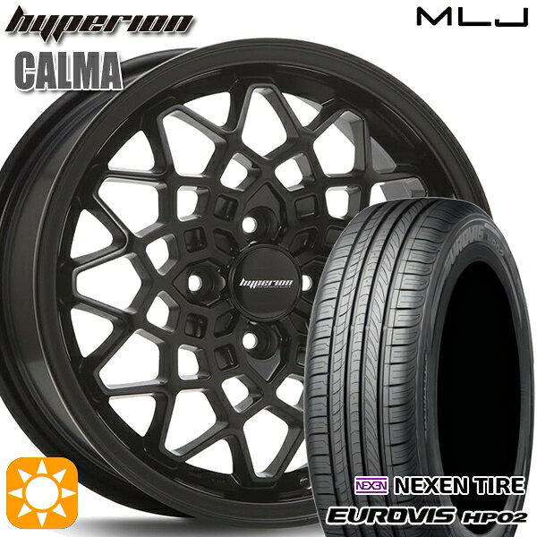 【取付対象】155/65R14 ネクセン ロードストーン ユーロビズ HP02 MLJ ハイペリオン カルマ サテンブラック 14インチ 5.0J 4H100 サマータイヤホイールセット
