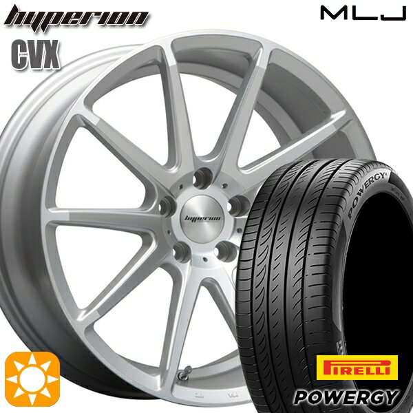 【取付対象】225/40R19 93W XL ピレリ パワジー MLJ ハイペリオン CVX セミグロスポリッシュ/シルバー 19インチ 8.5J 5H114.3 サマータイヤホイールセット