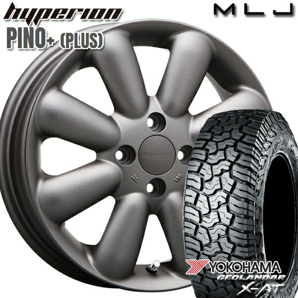 【取付対象】アゲトラ 155/65R14 ヨコハマ ジオランダーX-AT G016 MLJ ハイペリオン ピノプラス マットガンメタ 14インチ 4.5J 4H100 サマータイヤホイールセット