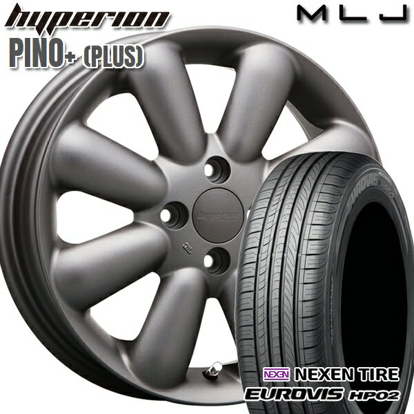 【取付対象】155/65R14 ネクセン ロードストーン ユーロビズ HP02 MLJ ハイペリオン ピノプラス マットガンメタ 14インチ 4.5J 4H100 サマータイヤホイールセット