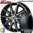 フィット アクア 175/70R14 84H ダンロップ ALL SEASON MAXX AS1 モンツァ JPスタイル MJ01 ブラックメタリックポリッシュ 14インチ 5.5J 4H100 オールシーズンタイヤホイールセット