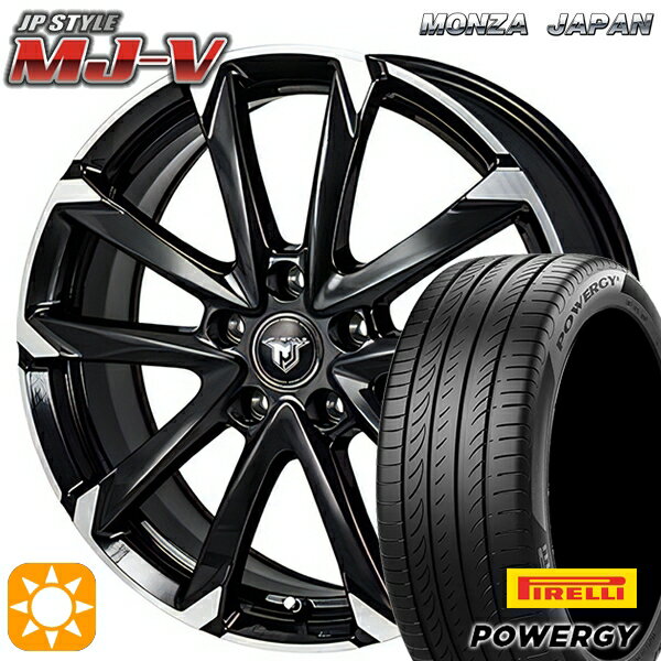 【取付対象】215/60R16 95H ピレリ パワジー モンツァ JPスタイル MJ-V ブラックメタリック/ポリッシュ 16インチ 6.5J 5H114.3 サマータイヤホイールセット