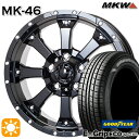 【取付対象】リーフ アクセラ 205/55R16 91V グッドイヤー エフィシェントグリップ エコ EG01 MKW MK-46 グロスブラック 16インチ 7.0J 5H114.3 サマータイヤホイールセット