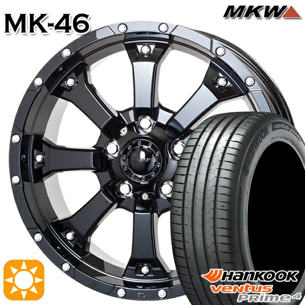 【取付対象】205/50R17 93W XL ハンコック veNtus PRime4 K135 MKW MK-46 グロスブラック 17インチ 7.5J 5H114.3 サマータイヤホイールセット