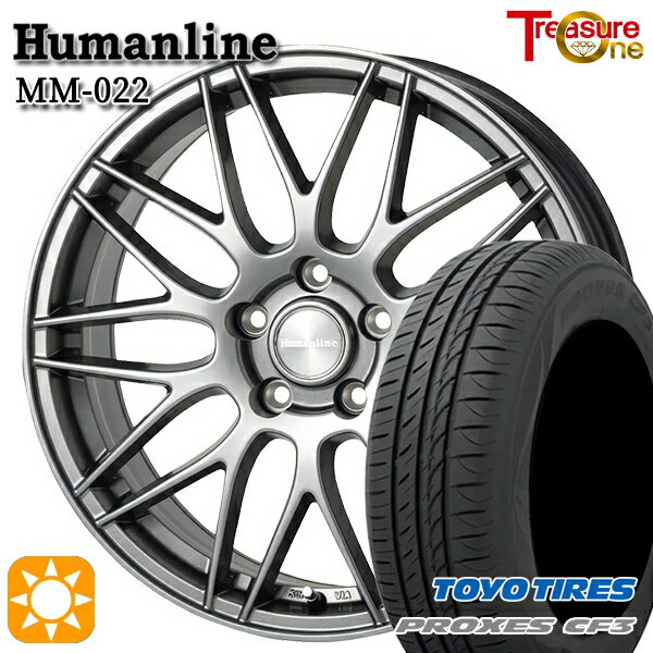 【取付対象】リーフ アクセラ 205/55R16 94V XL トーヨー プロクセス CF3 トレジャーワン ヒューマンライン MM022 ダークグレー 16インチ 6.5J 5H114.3 サマータイヤホイールセット