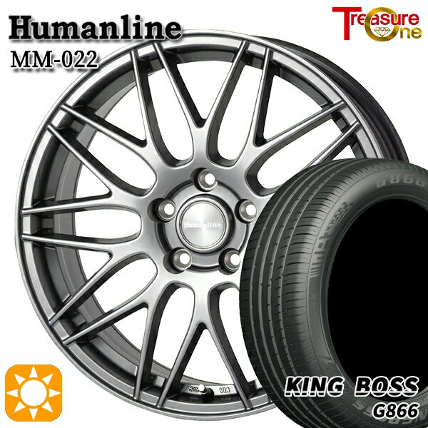 【18日限定!ダイヤモンド会員限定P13倍!】 アクセラ アテンザ 215/45R18 93W XL キングボス G866 トレジャーワン ヒューマンライン MM022 ダークグレー 18インチ 7.5J 5H114.3 サマータイヤホイールセット