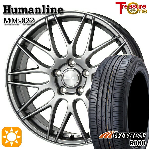 【18日限定!ダイヤモンド会員限定P13倍!】 エルグランド クロスロード 215/65R16 98H ウィンラン R380 トレジャーワン ヒューマンライン MM022 ダークグレー 16インチ 6.5J 5H114.3 サマータイヤホイールセット