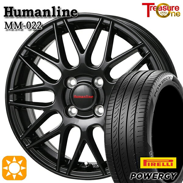 【取付対象】フィット アクア 185/60R15 84H ピレリ パワジー トレジャーワン ヒューマンライン MM022 ブラック 15インチ 5.5J 4H100 サマータイヤホイールセット