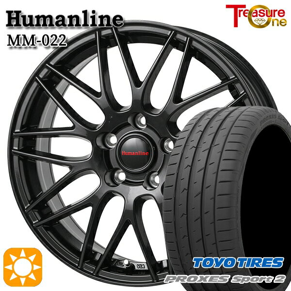 【取付対象】ジェイド アクセラ 225/40R18 92Y XL トーヨー プロクセススポーツ2 トレジャーワン ヒューマンライン MM022 ブラック 18インチ 7.5J 5H114.3 サマータイヤホイールセット