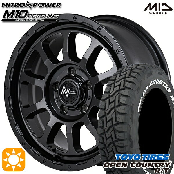 【取付対象】215/65R16C 109/107Q トーヨー オープンカントリー R/T ホワイトレター MID ナイトロパワー M10 パーシング バレルブラック 16インチ 7.0J 5H114.3 サマータイヤホイールセット