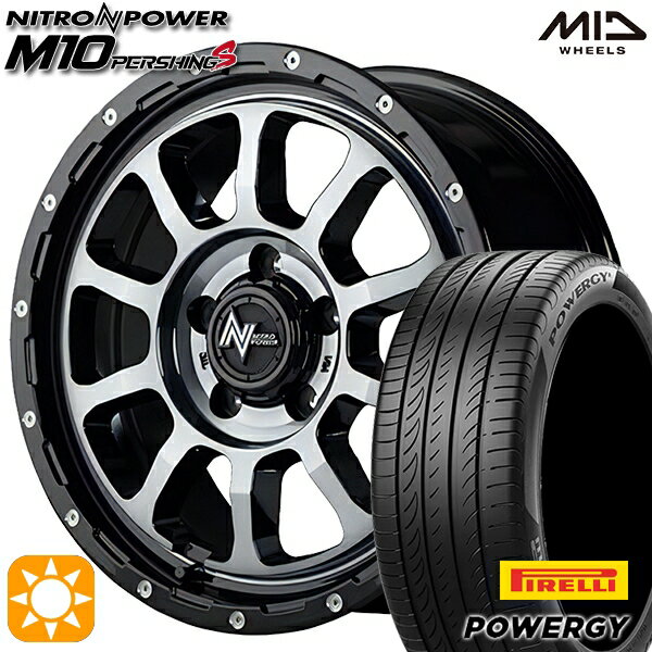 【取付対象】C-HR カローラクロス 215/60R17 96V ピレリ パワジー MID ナイトロパワー M10パーシングS ブラック/DCマシニング/ブラッククリア 17インチ 7.0J 5H114.3 サマータイヤホイールセット