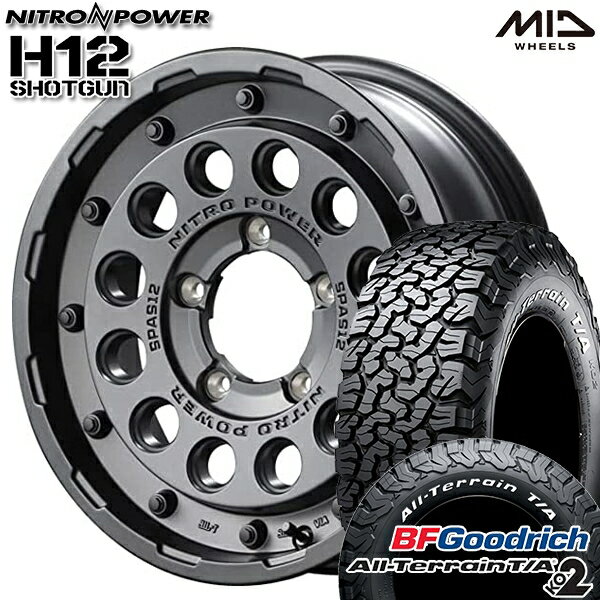 【18日限定!ダイヤモンド会員限定P13倍!】 [5本セット]ジムニー LT225/70R16 102/99R RWL BFグッドリッチ オールテレーン T/A KO2 MID ナイトロパワー H12ショットガン バレルブラック 16インチ 5.5J 5H139.7 サマータイヤホイールセット