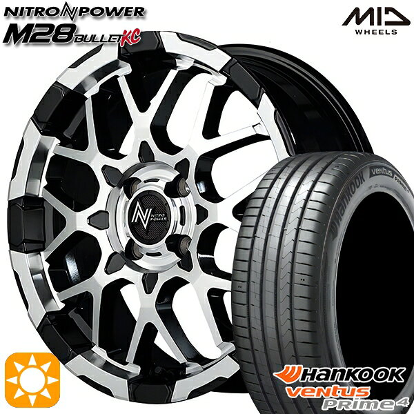 【取付対象】195/55R16 87V ハンコック veNtus PRime4 K135 MID ナイトロパワー M28バレットKC ブラック/ミラーカット 16インチ 6.0J 4H100 サマータイヤホイールセット