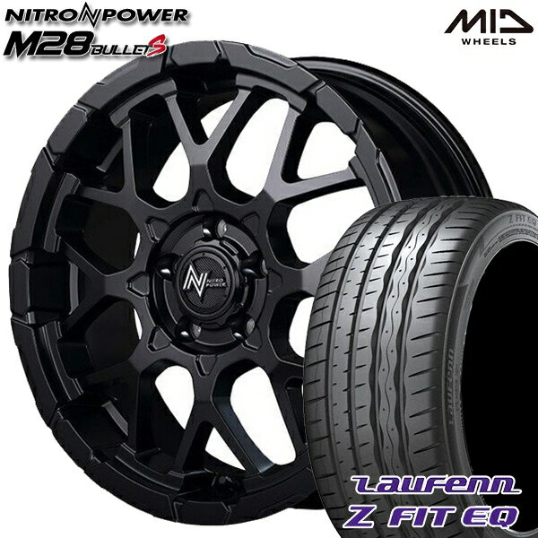 【18日限定!ダイヤモンド会員限定P13倍!】 225/45R18 95Y XL ラウフェン Z FIT EQ LK03 MID ナイトロパワー M28バレットS セミグロスブラック 18インチ 7.0J 5H114.3 サマータイヤホイールセット