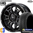 215/60R17 100V XL ミシュラン クロスクライメート2 MID ナイトロパワー H6スラッグ セミグロスブラック 17インチ 7.0J 5H114.3 オールシーズンタイヤホイールセット