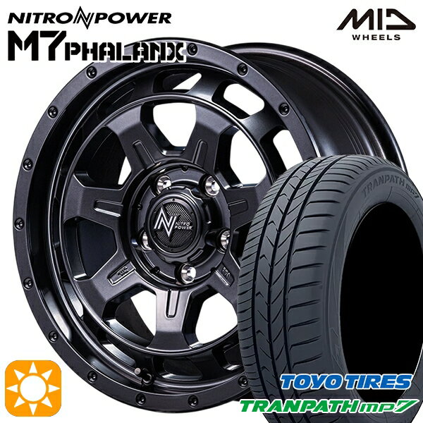 【取付対象】エスティマ ヤリスクロス 215/60R16 95H トーヨー トランパス mp7 MID ナイトロパワー M7ファランクス BBK 16インチ 7.0J 5H114.3+40 サマータイヤホイールセット