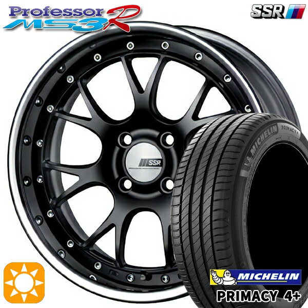 【取付対象】195/50R16 88V XL ミシュラン プライマシー4プラス SSR プロフェッサー MS3R フラットブラック 16インチ 6.0J 4H100 サマータイヤホイールセット