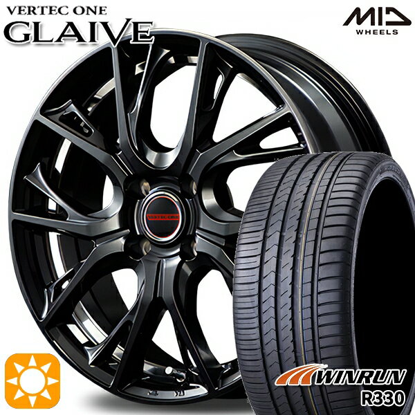 【18日限定!ダイヤモンド会員限定P13倍!】 195/40R17 81W XL ウィンラン R330 MID ヴァーテックワン グレイブ ダイヤモンドBK/リムエッジ&アンダーカットDC 17インチ 6.5J 4H100 サマータイヤホイールセット