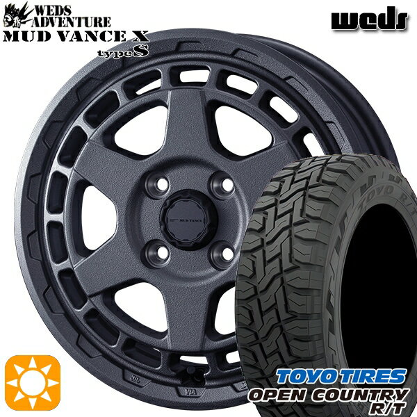 【取付対象】N-BOX 155/65R14 75Q トーヨー オープンカントリー R/T Weds マッドヴァンス X タイプS フリントグレー 14インチ 4.5J 4H100 サマータイヤホイールセット