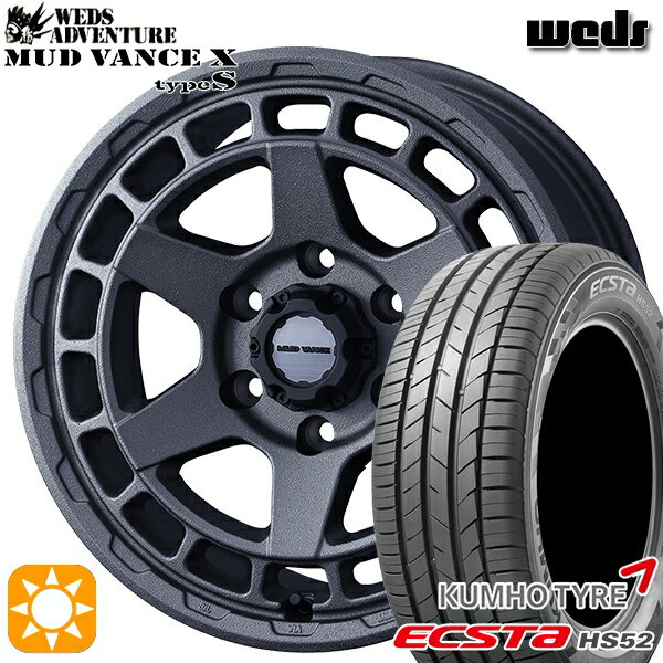 【取付対象】C-HR カローラクロス 215/60R17 100V XL クムホ エクスタ HS52 Weds マッドヴァンス X タイプS フリントグレー 17インチ 7.0J 5H114.3 サマータイヤホイールセット