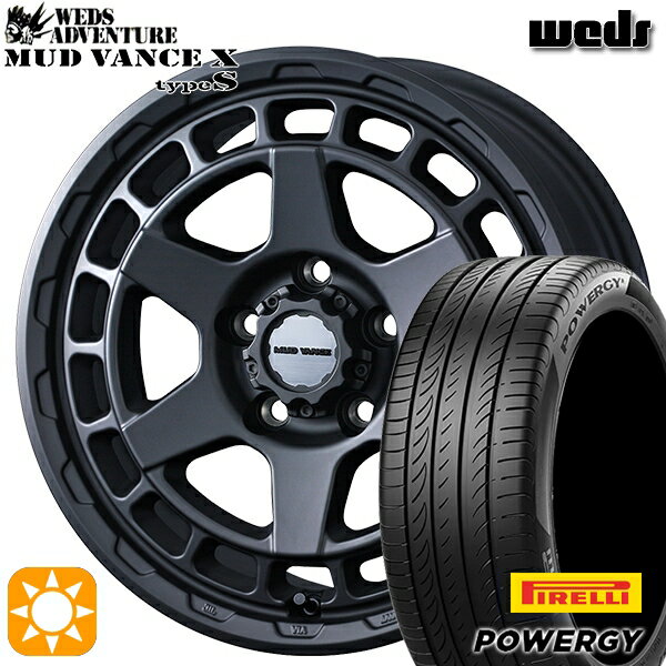 【18日限定!ダイヤモンド会員限定P13倍!】 エクストレイル フォレスター 225/60R17 99V ピレリ パワジー Weds マッドヴァンス X タイプS フルマットブラック 17インチ 7.0J 5H114.3 サマータイヤホイールセット