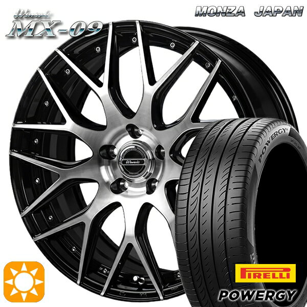 【取付対象】ジェイド アクセラ 225/40R18 92W XL ピレリ パワジー モンツァ ワーウィック MX-09 ブラックポリッシュ 18インチ 7.0J 5H114.3 サマータイヤホイールセット