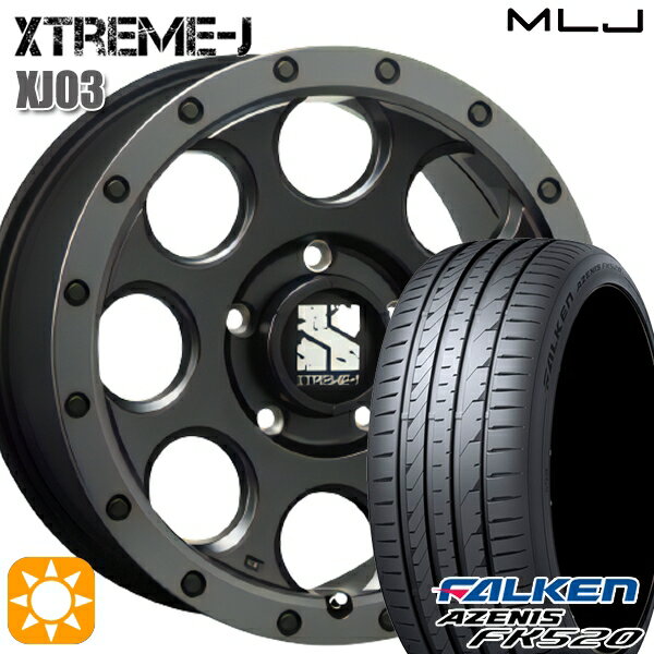 【取付対象】235/50R18 102W XL ファルケン アゼニス FK520 MLJ エクストリームJ XJ03 フラットブラック/スモークフランジ 18インチ 8.0J 5H114.3 サマータイヤホイールセット