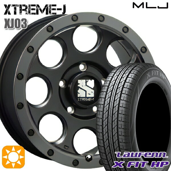 【取付対象】225/60R17 99H ラウフェン X FIT HP LA41 MLJ エクストリームJ XJ03 フラットブラック/スモークフランジ 17インチ 7.5J 5H114.3 サマータイヤホイールセット