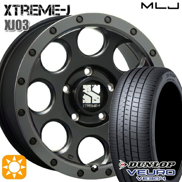 【18日限定!ダイヤモンド会員限定P13倍!】 235/55R18 100V ダンロップ ビューロ VE304 MLJ エクストリームJ XJ03 フラットブラック/スモークフランジ 18インチ 8.0J 5H114.3 サマータイヤホイールセット