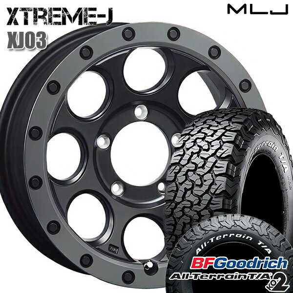 【18日限定!ダイヤモンド会員限定P13倍!】 LT215/70R16 100/97R RWL BFグッドリッチ オールテレーン T/A KO2 MLJ エクストリームJ XJ03 フラットブラック/スモークフランジ 16インチ 6.0J 5H139.7 サマータイヤホイールセット