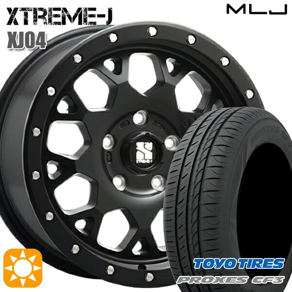 【取付対象】エスティマ ヤリスクロス 215/60R16 95H トーヨー プロクセス CF3 MLJ エクストリームJ XJ04 サテンブラック 16インチ 7.0J 5H114.3 サマータイヤホイールセット