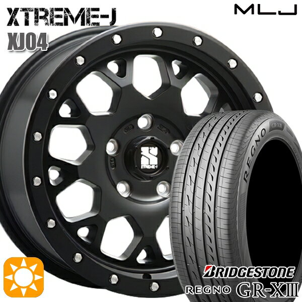 【取付対象】エスティマ ヤリスクロス 215/60R16 95V ブリヂストン レグノ GR-X3 MLJ エクストリームJ XJ04 サテンブラック 16インチ 7.0J 5H114.3 サマータイヤホイールセット