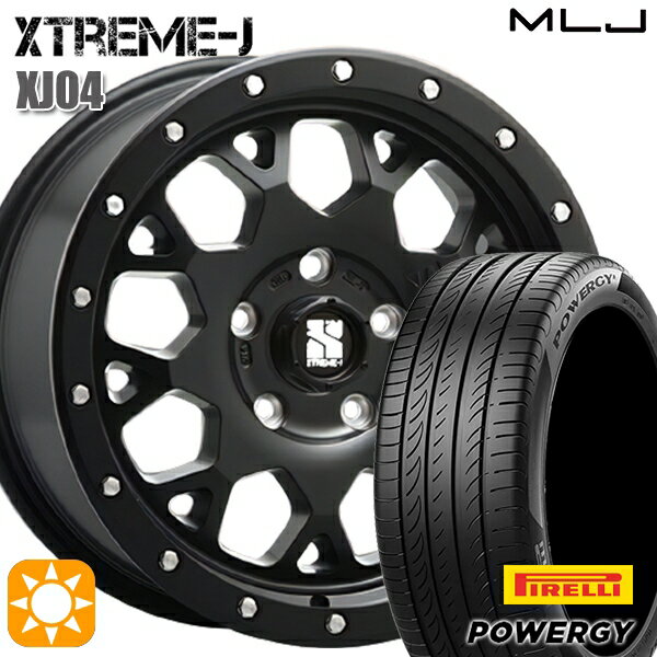 【取付対象】ヤリスクロス 205/65R16 95H ピレリ パワジー MLJ エクストリームJ XJ04 サテンブラック 16インチ 7.0J 5H114.3 サマータイヤホイールセット