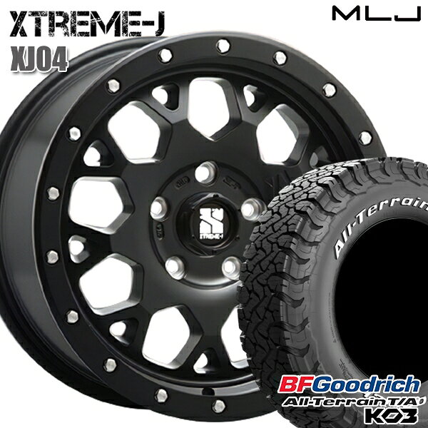 【取付対象】JEEPラングラー 285/70R17 121/118S RWL BFグッドリッチ オールテレーン T/A KO3 MLJ エクストリームJ XJ04 サテンブラック 17インチ 7.0J 5H127 サマータイヤホイールセット