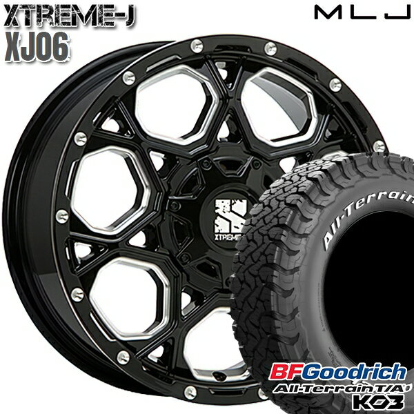 【取付対象】235/70R16 110/107S RWL BFグッドリッチ オールテレーン T/A KO3 MLJ エクストリームJ XJ06 グロスブラックミルド 16インチ 7.0J 5H114.3 サマータイヤホイールセット