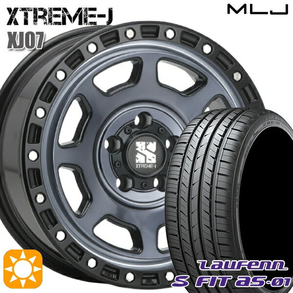 最大2,000円OFFクーポン★エクストレイル アテンザ 225/55R17 97W ラウフェン S FIT aS-01 LH02 MLJ エクストリームJ XJ07 グロスブラック マシンインディゴ 17インチ 8.0J 5H114.3 サマータイヤホイールセット