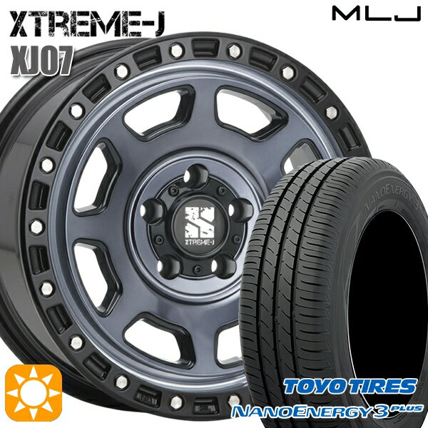 【取付対象】215/50R17 91V トーヨー ナノエナジー3プラス MLJ エクストリームJ XJ07 グロスブラック マシンインディゴ 17インチ 8.0J 5H114.3 サマータイヤホイールセット