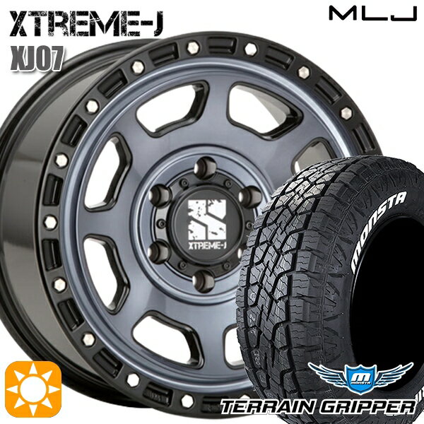 【18日限定!ダイヤモンド会員限定P13倍!】 285/70R17 121/118R LT モンスタ テレーングリッパー MLJ エクストリームJ XJ07 グロスブラック マシンインディゴ 17インチ 8.0J 6H139.7 サマータイヤホイールセット